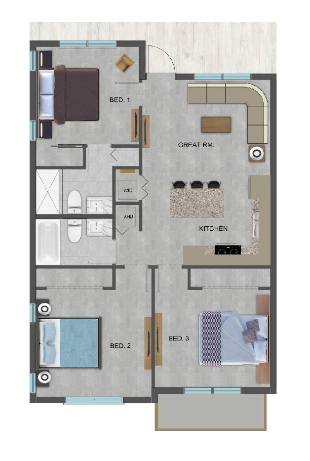 3 bedroom 2 Bath